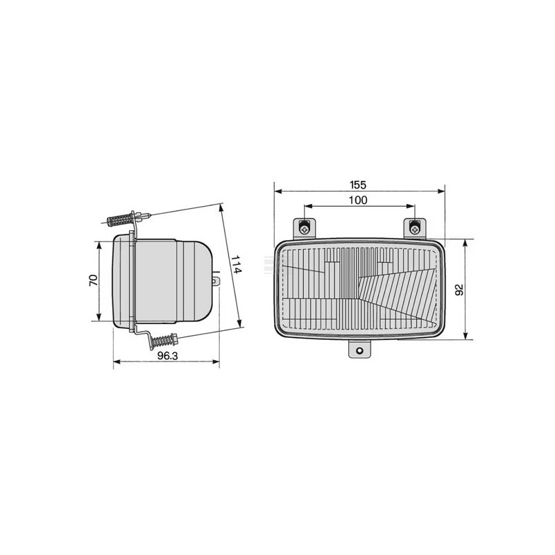 Headlight Rectangular Insert  0507800000