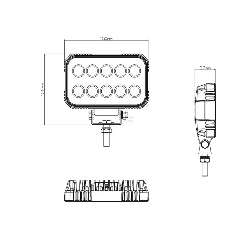 Work Light Led Retangular 1900lm 15W LA10021