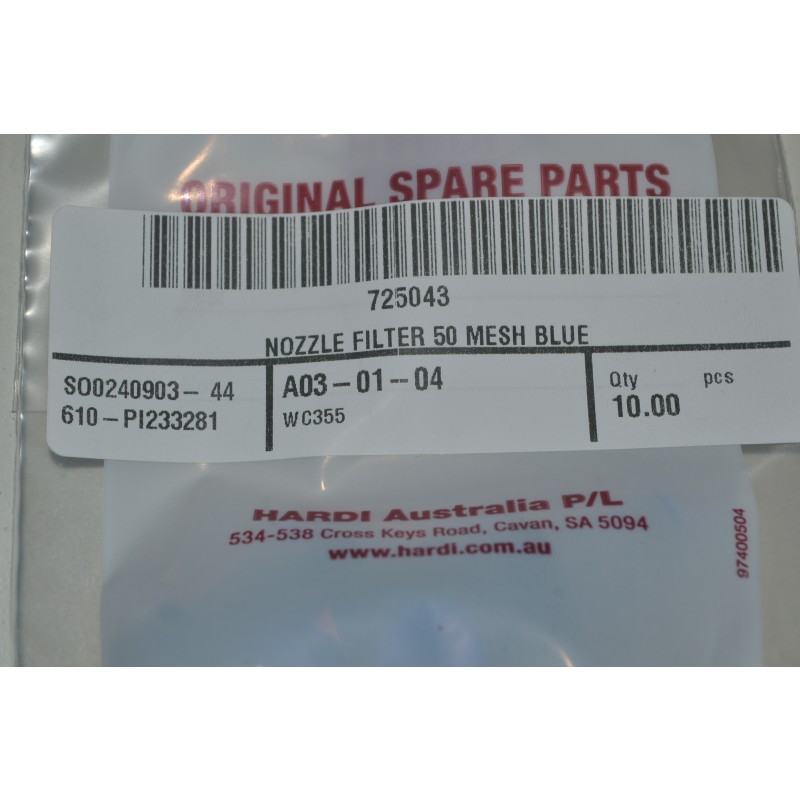 Hardi Nozzle Filter Blue