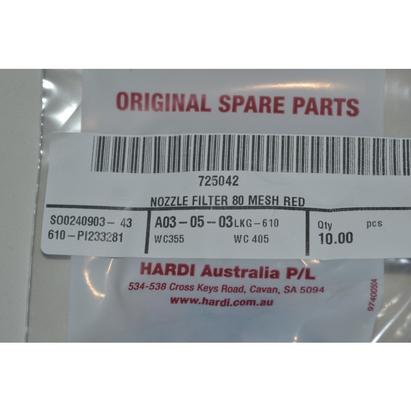 Hardi Nozzle Filter Red