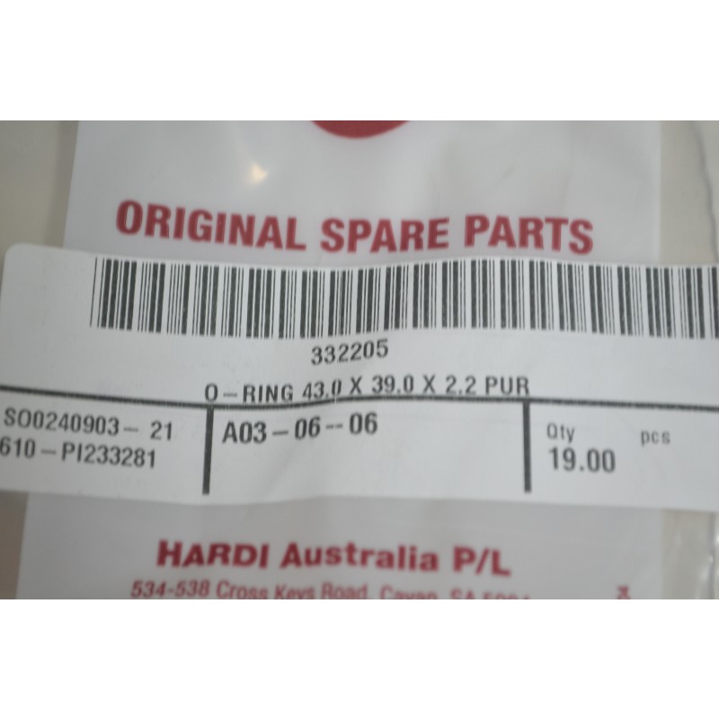 Hardi O-Ring 43.0 x 39.0 x 2.2
